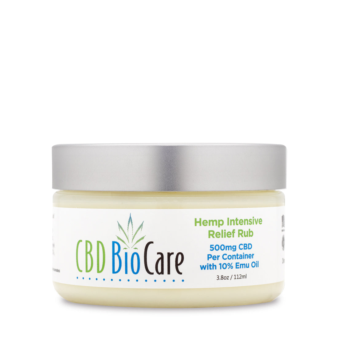 CBD BioCare 500mg Pain Balm - Concentrated topical CBD relief balm in round container, formulated for targeted muscle and joint discomfort