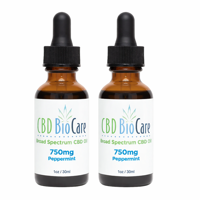 750mg Broad Spectrum CBD Oil 2-Pack — two THC-free bottles